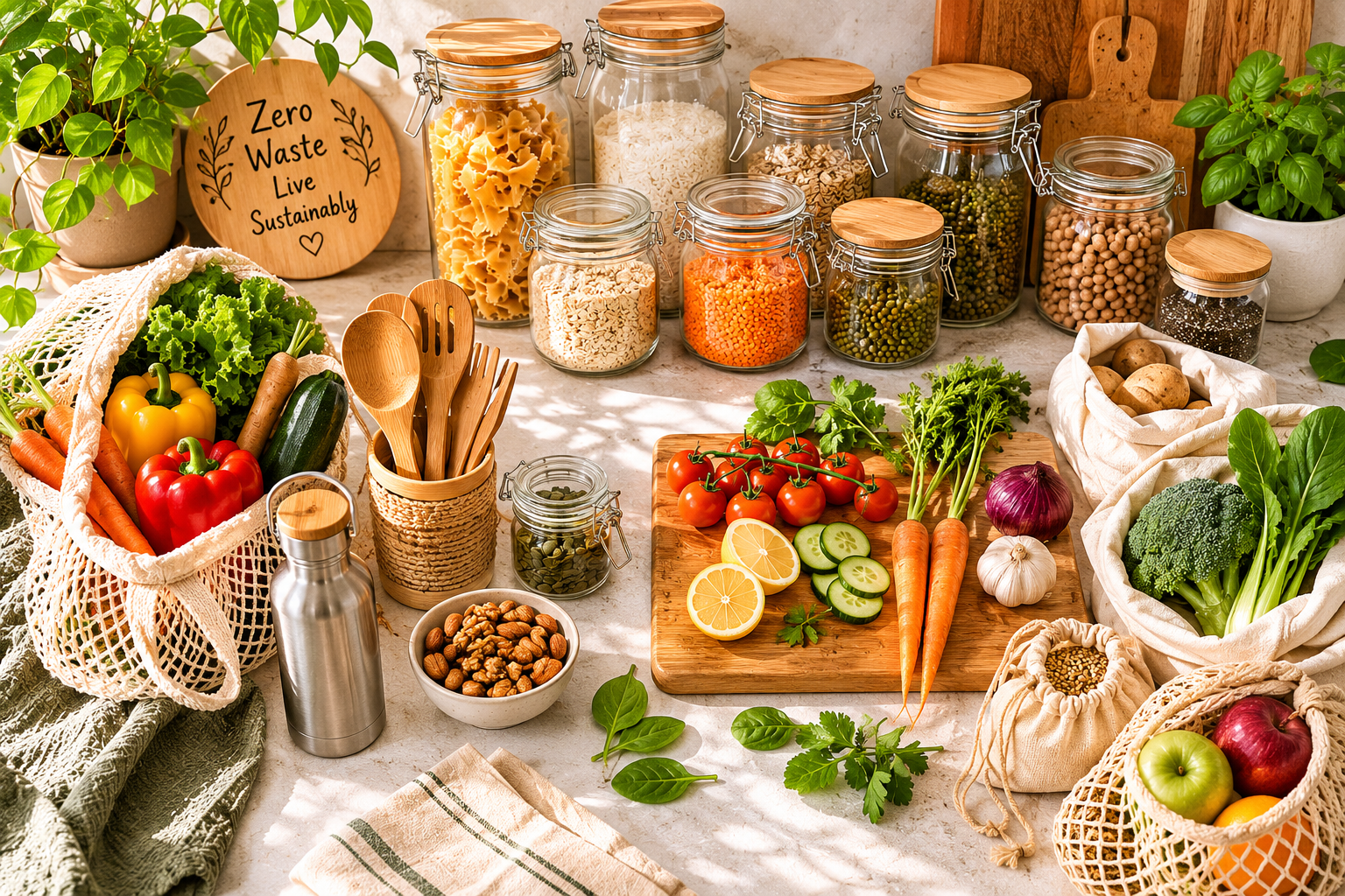 Zero-waste sustainable kitchen essentials